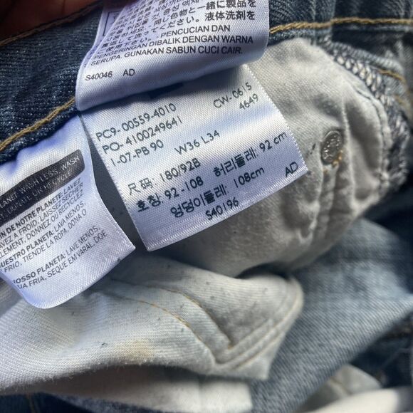 Levi's 559 Jeans Size 36x34 Mens Mid Rise Straight Leg Dark Wash Blue Denim - Picture 7 of 15